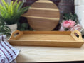 Load image into Gallery viewer, Personalised Bamboo Serving Tray – Custom Laser Engraved Wooden Breakfast or Drinks Tray with Handles Krevana Personalised Bamboo Serving Tray – Custom Laser Engraved Wooden Breakfast or Drinks Tray with Handles