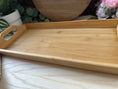 Load image into Gallery viewer, Personalised Bamboo Serving Tray – Custom Laser Engraved Wooden Breakfast or Drinks Tray with Handles Krevana Personalised Bamboo Serving Tray – Custom Laser Engraved Wooden Breakfast or Drinks Tray with Handles