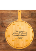 Load image into Gallery viewer, Customizable Bamboo Pizza Tray with Handle My Store Customizable Bamboo Pizza Tray with Handle