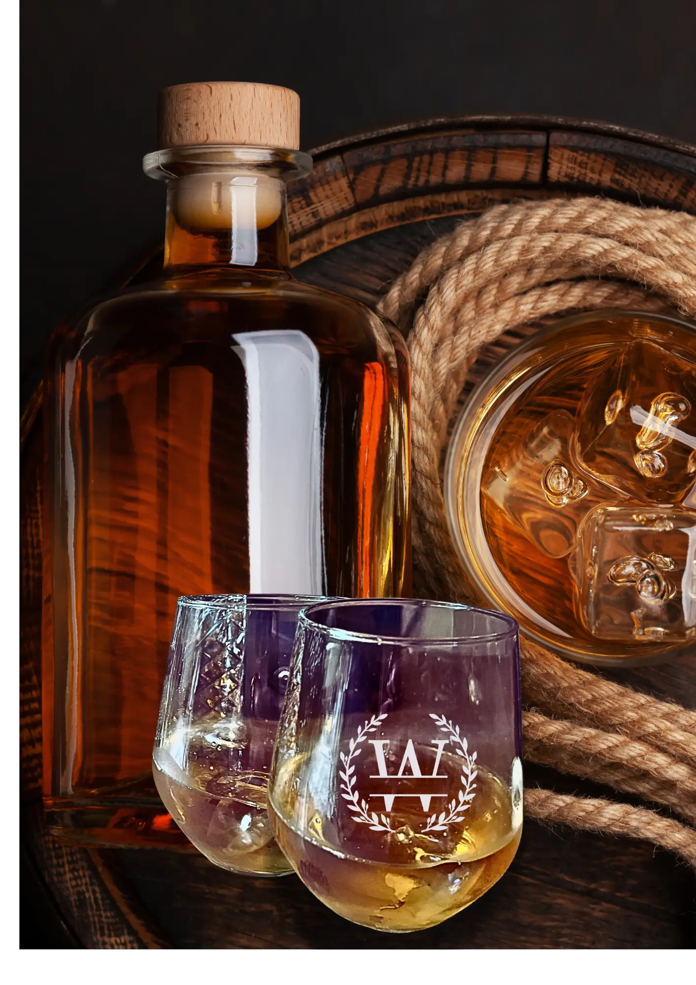 Personalised Squared Bowl Whiskey Glass Krevana Personalised Squared Bowl Whiskey Glass