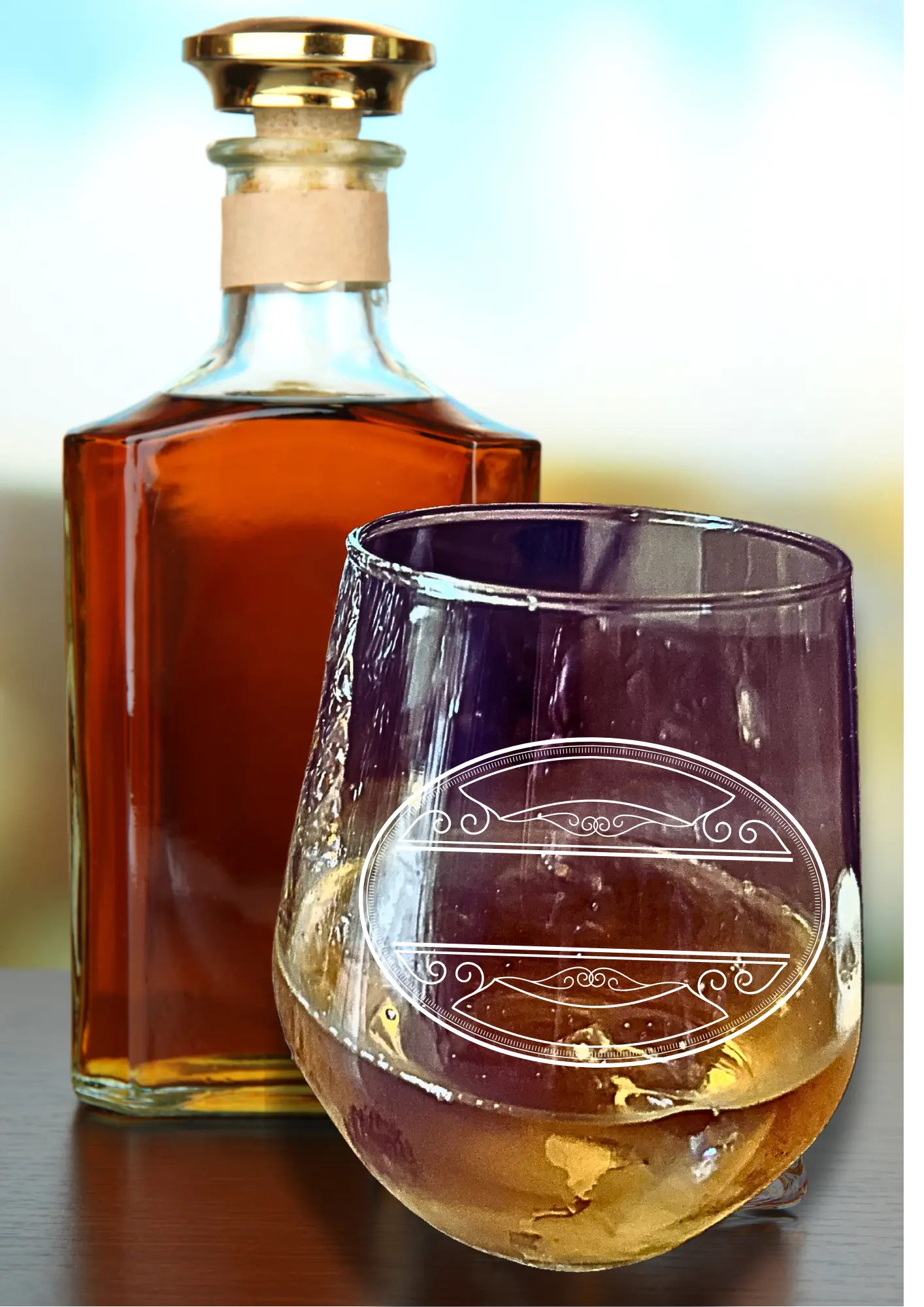 Personalised Squared Bowl Whiskey Glass Krevana Personalised Squared Bowl Whiskey Glass
