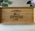Load image into Gallery viewer, Personalised Bamboo Serving Tray – Custom Laser Engraved Wooden Breakfast or Drinks Tray with Handles Krevana Personalised Bamboo Serving Tray – Custom Laser Engraved Wooden Breakfast or Drinks Tray with Handles