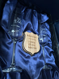 Load image into Gallery viewer, Luxury Personalised Wedding Champagne Glass Set with Plaque – Gift Box Krevana Luxury Personalised Wedding Champagne Glass Set with Plaque – Gift Box