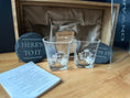 Load image into Gallery viewer, Personalised Wooden Whiskey Gift Set β Engraved Shadow Box with Two Glasses & Custom Plaque Krevana Personalised Wooden Whiskey Gift Set β Engraved Shadow Box with Two Glasses & Custom Plaque