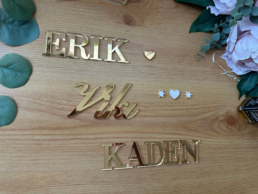 Personalized Laser-Cut Name Tags – Cake Toppers Acrylic & Wood Options (Self-Adhesive) Krevana Personalized Laser-Cut Name Tags – Cake Toppers Acrylic & Wood Options (Self-Adhesive)
