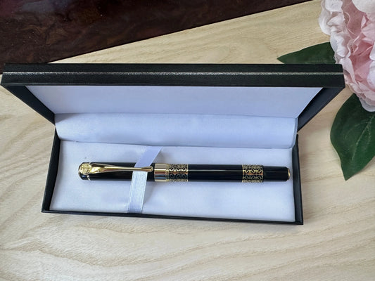 Personalised Luxury Heavyweight rollerball Pen – Black or Rosewood colour, Gold Detailing, Engraved Gift, Refillable Black & Blue Ink Krevana Personalised Luxury Heavyweight rollerball Pen – Black or Rosewood colour, Gold Detailing, Engraved Gift, Refillable Black & Blue Ink