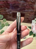 Load image into Gallery viewer, Personalized Black & Silver Ballpoint Pen – Custom Engraved Name Pen with Gift Box Krevana Personalized Black & Silver Ballpoint Pen – Custom Engraved Name Pen with Gift Box