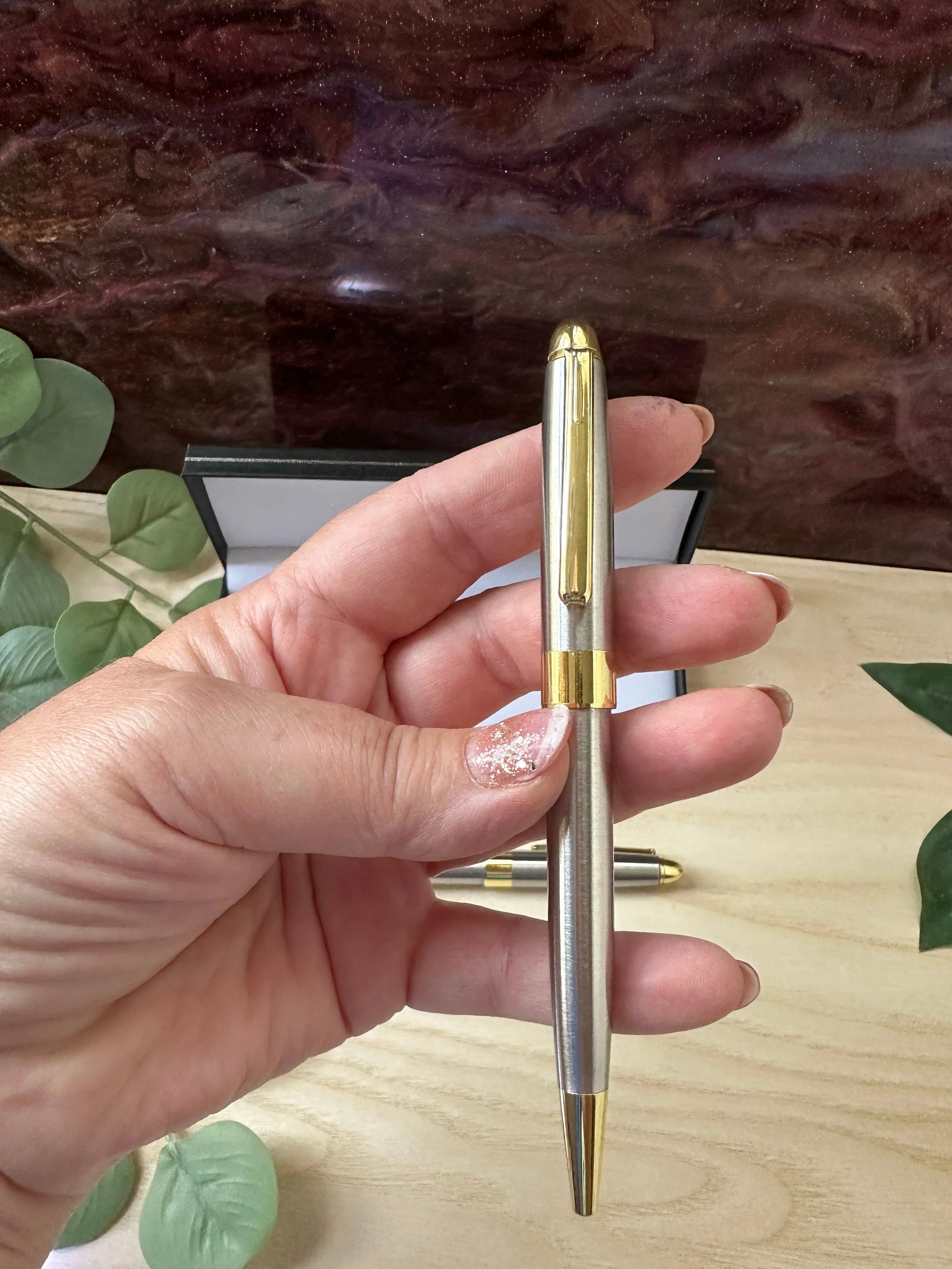 Personalized Silver & Gold Ballpoint Pens – Custom Engraved Gift Set for Business, Office & Special Occasions Krevana Personalized Silver & Gold Ballpoint Pens – Custom Engraved Gift Set for Business, Office & Special Occasions