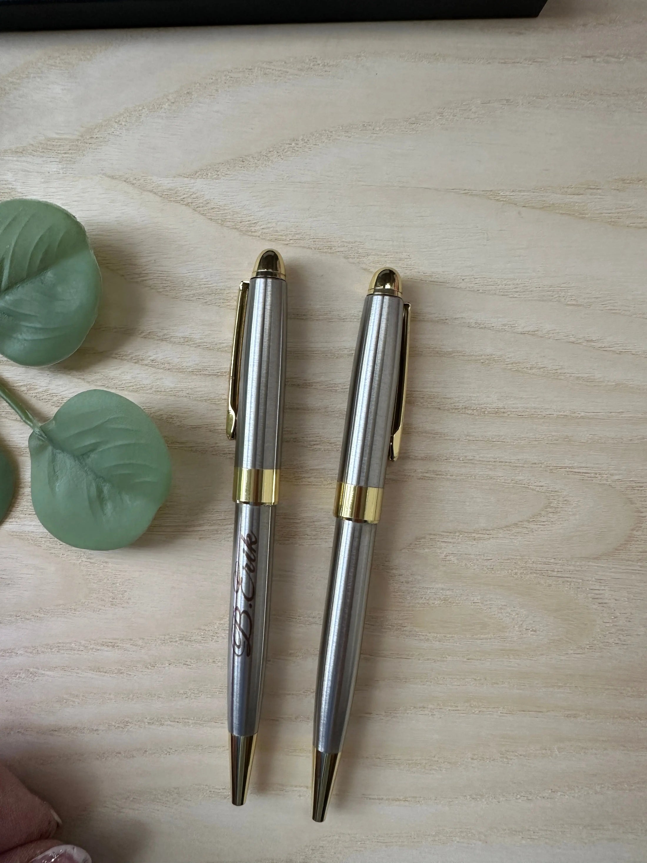 Personalized Silver & Gold Ballpoint Pens – Custom Engraved Gift Set for Business, Office & Special Occasions Krevana Personalized Silver & Gold Ballpoint Pens – Custom Engraved Gift Set for Business, Office & Special Occasions