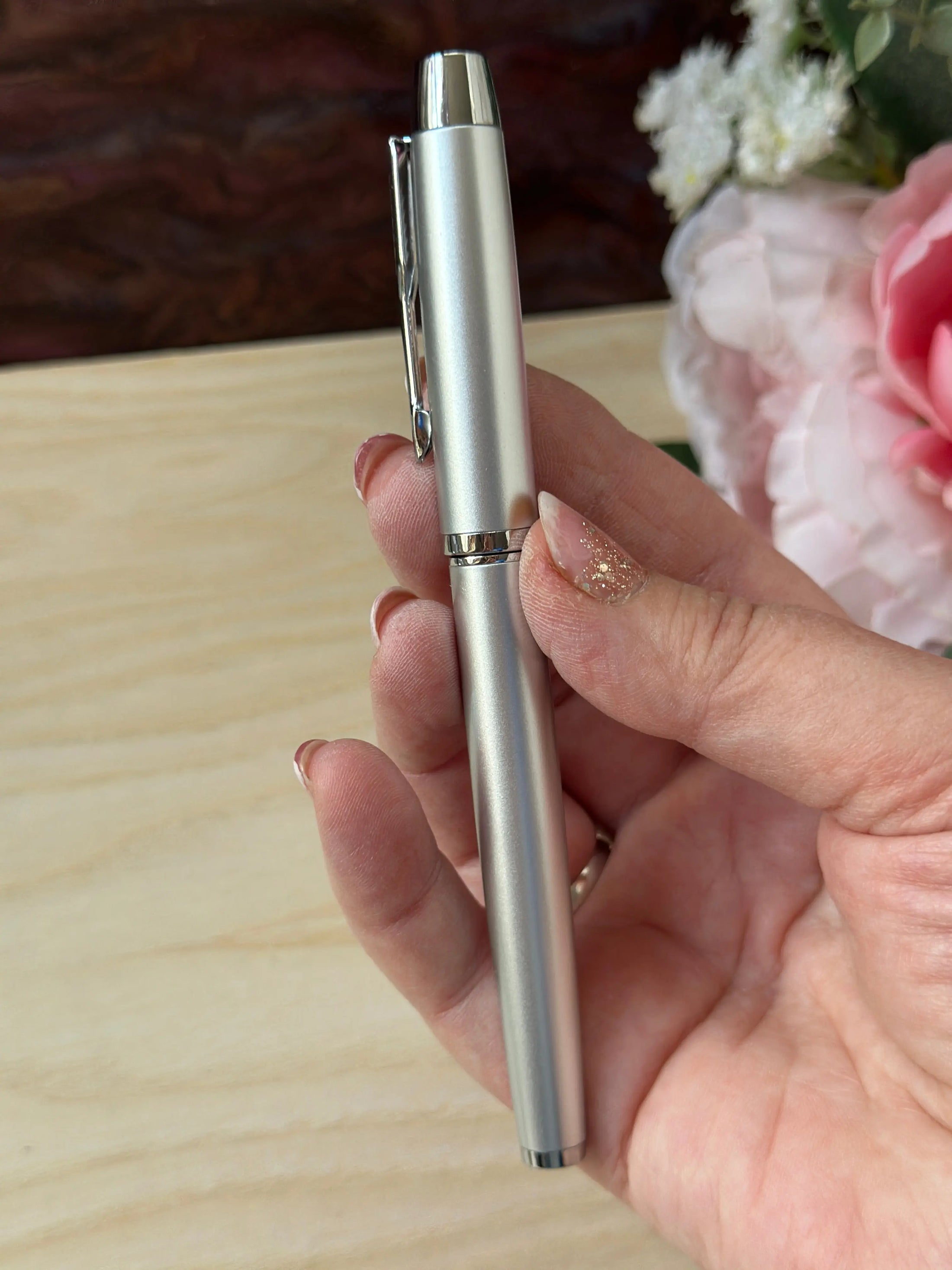 Personalized Silver Ballpoint Pen – Custom Engraved Name Pen with Gift Box Krevana Personalized Silver Ballpoint Pen – Custom Engraved Name Pen with Gift Box