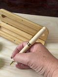 Load image into Gallery viewer, Personalized Maple Wood Ballpoint Pen – Custom Engraved Light Wooden Pen with Gold Accents & Optional Gift Case Krevana Personalized Maple Wood Ballpoint Pen – Custom Engraved Light Wooden Pen with Gold Accents & Optional Gift Case
