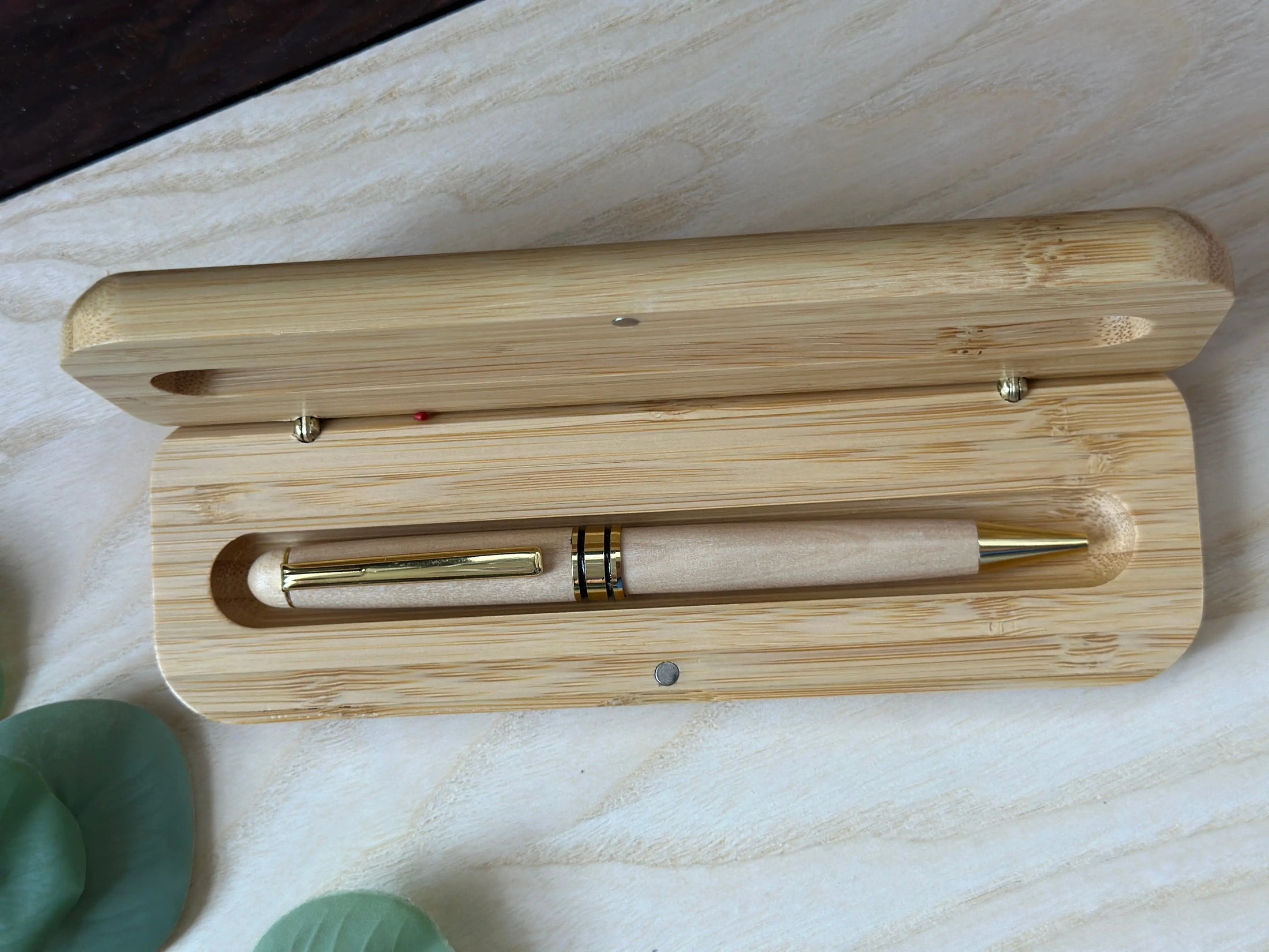 Personalized Maple Wood Ballpoint Pen – Custom Engraved Light Wooden Pen with Gold Accents & Optional Gift Case Krevana Personalized Maple Wood Ballpoint Pen – Custom Engraved Light Wooden Pen with Gold Accents & Optional Gift Case