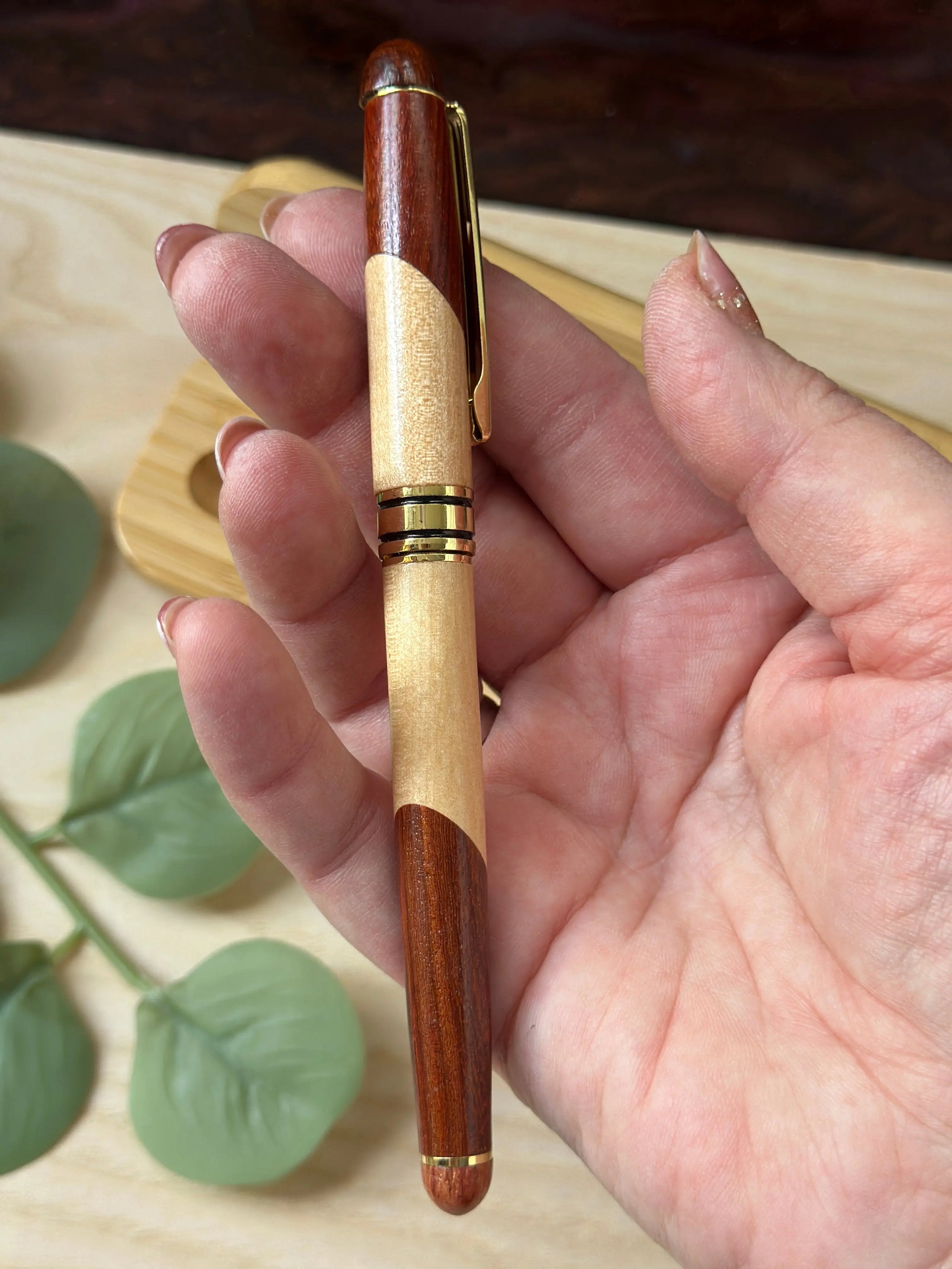 Personalized Two-Tone Wooden Pen – Custom Engraved Signature Pen (with Lid) or Ballpoint Pen, Gift with Optional Bamboo Case Krevana Personalized Two-Tone Wooden Pen – Custom Engraved Signature Pen (with Lid) or Ballpoint Pen, Gift with Optional Bamboo Case