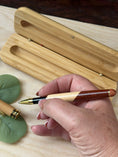 Load image into Gallery viewer, Personalized Two-Tone Wooden Pen – Custom Engraved Signature Pen (with Lid) or Ballpoint Pen, Gift with Optional Bamboo Case Krevana Personalized Two-Tone Wooden Pen – Custom Engraved Signature Pen (with Lid) or Ballpoint Pen, Gift with Optional Bamboo Case