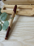 Load image into Gallery viewer, Personalized Two-Tone Wooden Pen – Custom Engraved Signature Pen (with Lid) or Ballpoint Pen, Gift with Optional Bamboo Case Krevana Personalized Two-Tone Wooden Pen – Custom Engraved Signature Pen (with Lid) or Ballpoint Pen, Gift with Optional Bamboo Case