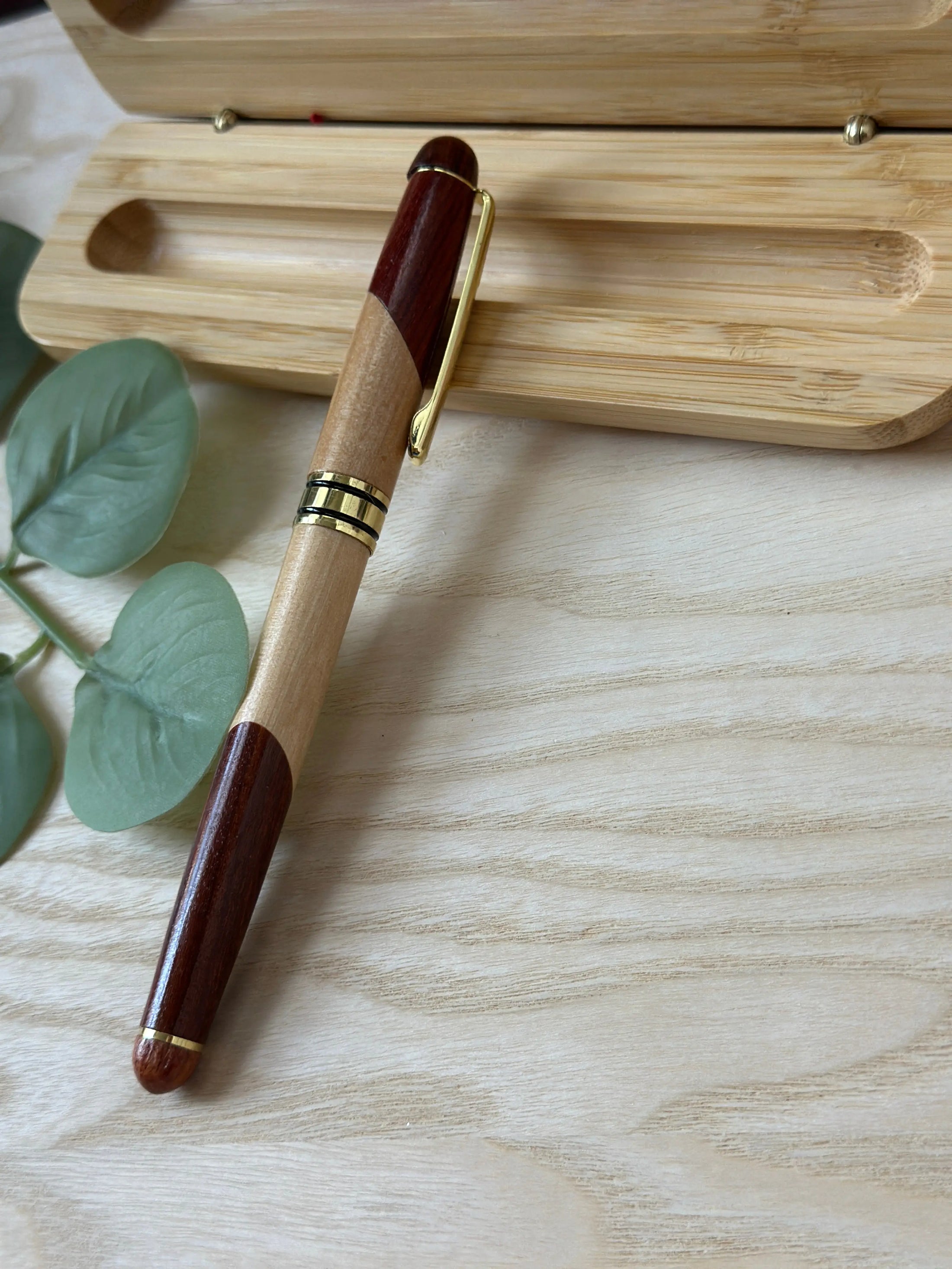 Personalized Two-Tone Wooden Pen – Custom Engraved Signature Pen (with Lid) or Ballpoint Pen, Gift with Optional Bamboo Case Krevana Personalized Two-Tone Wooden Pen – Custom Engraved Signature Pen (with Lid) or Ballpoint Pen, Gift with Optional Bamboo Case
