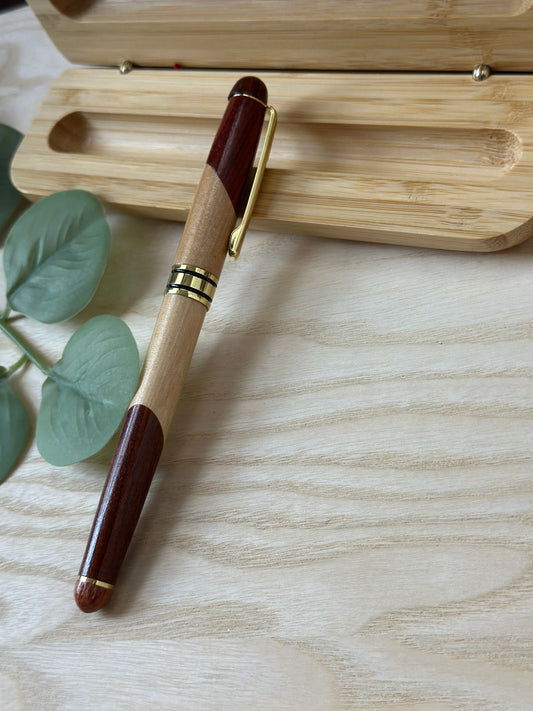 Personalized Two-Tone Wooden Pen – Custom Engraved Signature Pen (with Lid) or Ballpoint Pen, Gift with Optional Bamboo Case Krevana Personalized Two-Tone Wooden Pen – Custom Engraved Signature Pen (with Lid) or Ballpoint Pen, Gift with Optional Bamboo Case