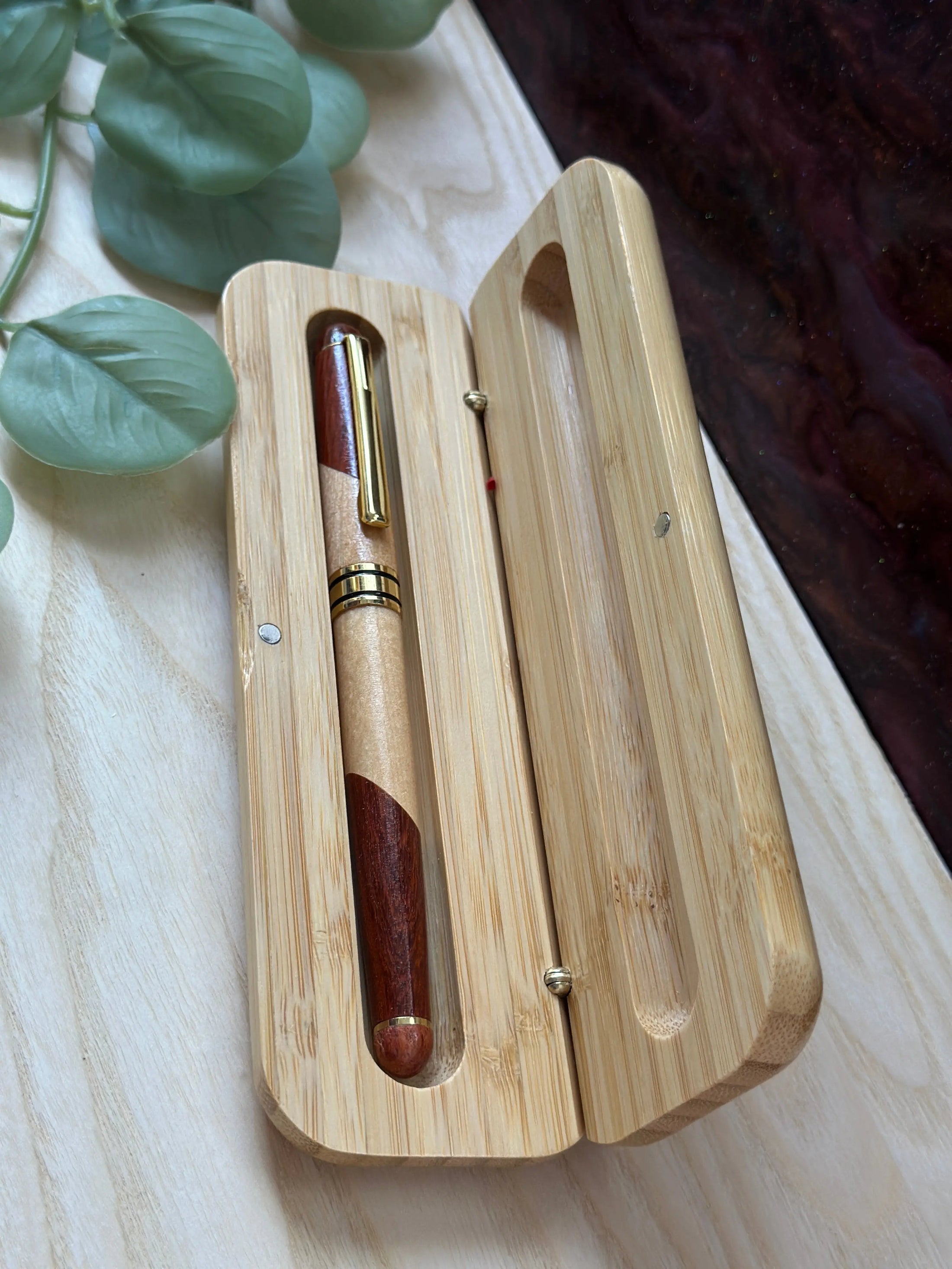 Personalized Two-Tone Wooden Pen – Custom Engraved Signature Pen (with Lid) or Ballpoint Pen, Gift with Optional Bamboo Case Krevana Personalized Two-Tone Wooden Pen – Custom Engraved Signature Pen (with Lid) or Ballpoint Pen, Gift with Optional Bamboo Case