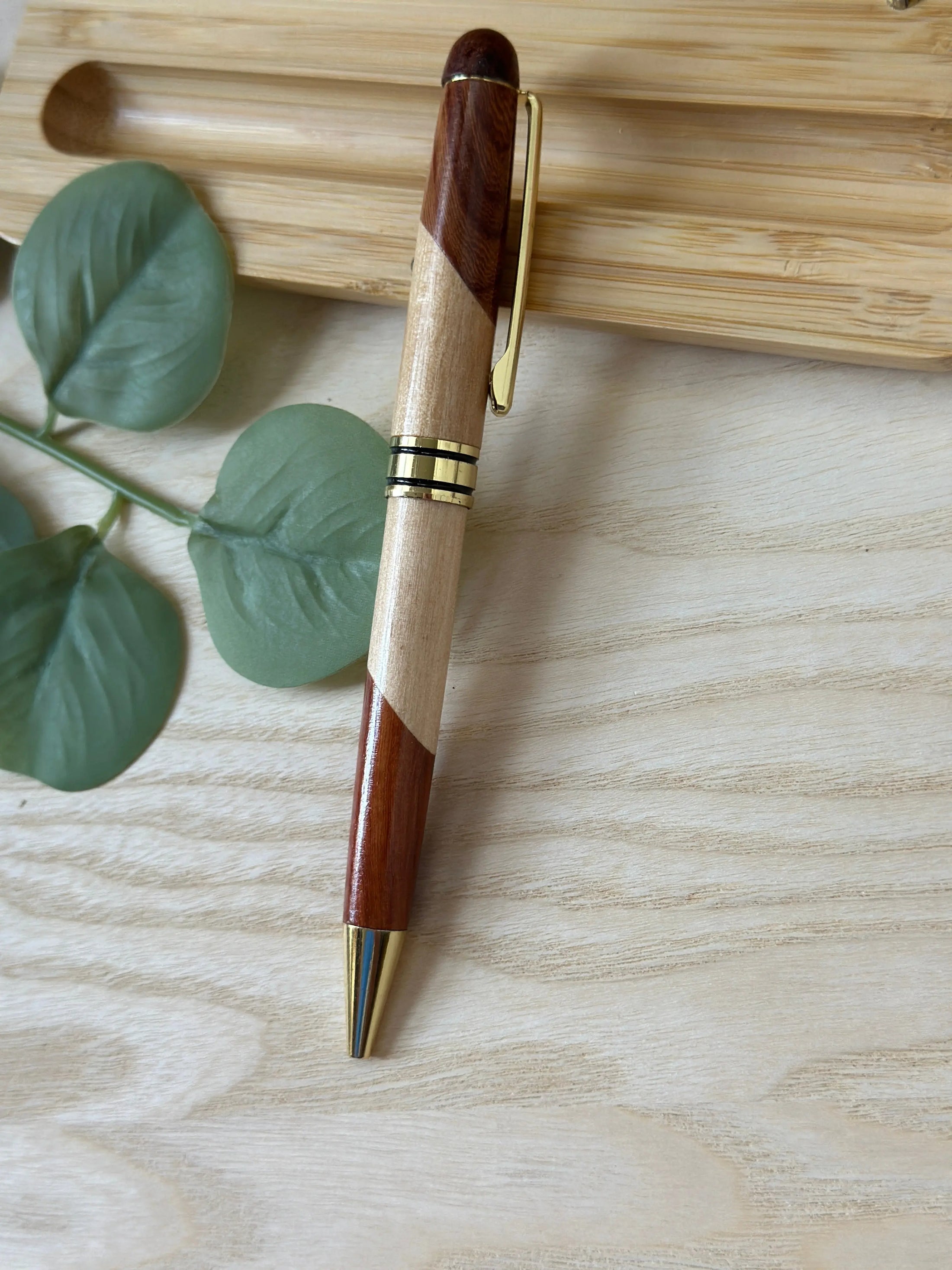Personalized Two-Tone Wooden Pen – Custom Engraved Signature Pen (with Lid) or Ballpoint Pen, Gift with Optional Bamboo Case Krevana Personalized Two-Tone Wooden Pen – Custom Engraved Signature Pen (with Lid) or Ballpoint Pen, Gift with Optional Bamboo Case