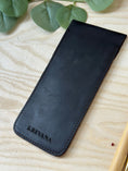 Load image into Gallery viewer, Personalised Genuine Leather Pen Holder & Pencil Case – Custom Engraved Classic Brown Sleeve for Fountain, Ballpoint & Signature Pens, Perfect Gift for Students & Professionals Krevana Personalised Genuine Leather Pen Holder & Pencil Case – Custom Engraved Classic Brown Sleeve for Fountain, Ballpoint & Signature Pens, Perfect Gift for Students & Professionals