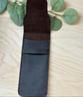 Load image into Gallery viewer, Personalised Genuine Leather Pen Holder & Pencil Case – Custom Engraved Classic Brown Sleeve for Fountain, Ballpoint & Signature Pens, Perfect Gift for Students & Professionals Krevana Personalised Genuine Leather Pen Holder & Pencil Case – Custom Engraved Classic Brown Sleeve for Fountain, Ballpoint & Signature Pens, Perfect Gift for Students & Professionals