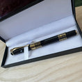 Load image into Gallery viewer, Personalised Luxury Heavyweight rollerball Pen – Black or Rosewood colour, Gold Detailing, Engraved Gift, Refillable Black & Blue Ink Krevana Personalised Luxury Heavyweight rollerball Pen – Black or Rosewood colour, Gold Detailing, Engraved Gift, Refillable Black & Blue Ink