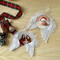 Load image into Gallery viewer, Personalised Angel Wings Photo Ornament | Real Feather Memorial Keepsake | Add Photo or Text | Gift Box & Message Card Krevana Personalised Angel Wings Photo Ornament | Real Feather Memorial Keepsake | Add Photo or Text | Gift Box & Message Card