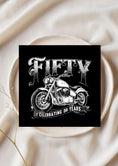 Load image into Gallery viewer, 50th Birthday Motorbike Greeting Card – 15x15 cm Cardstock | Biker-Themed Milestone Card (Copy) Krevana 50th Birthday Motorbike Greeting Card – 15x15 cm Cardstock | Biker-Themed Milestone Card (Copy)