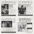 Load image into Gallery viewer, Personalised Birthday Card, βBirthday Timesβ Story Card β Custom Newspaper Style, 2-Page Double-Sided Print (20x20 cm) - Krevana