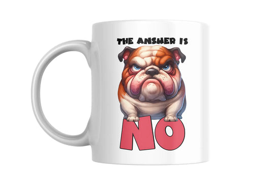 Funny Dog Coffee Mug – Funny Bulldog Mug – “The Answer Is No” | Grumpy Dog Coffee Mug | Humorous Gift for Coffee Lovers Krevana Funny Dog Coffee Mug – Funny Bulldog Mug – “The Answer Is No” | Grumpy Dog Coffee Mug | Humorous Gift for Coffee Lovers