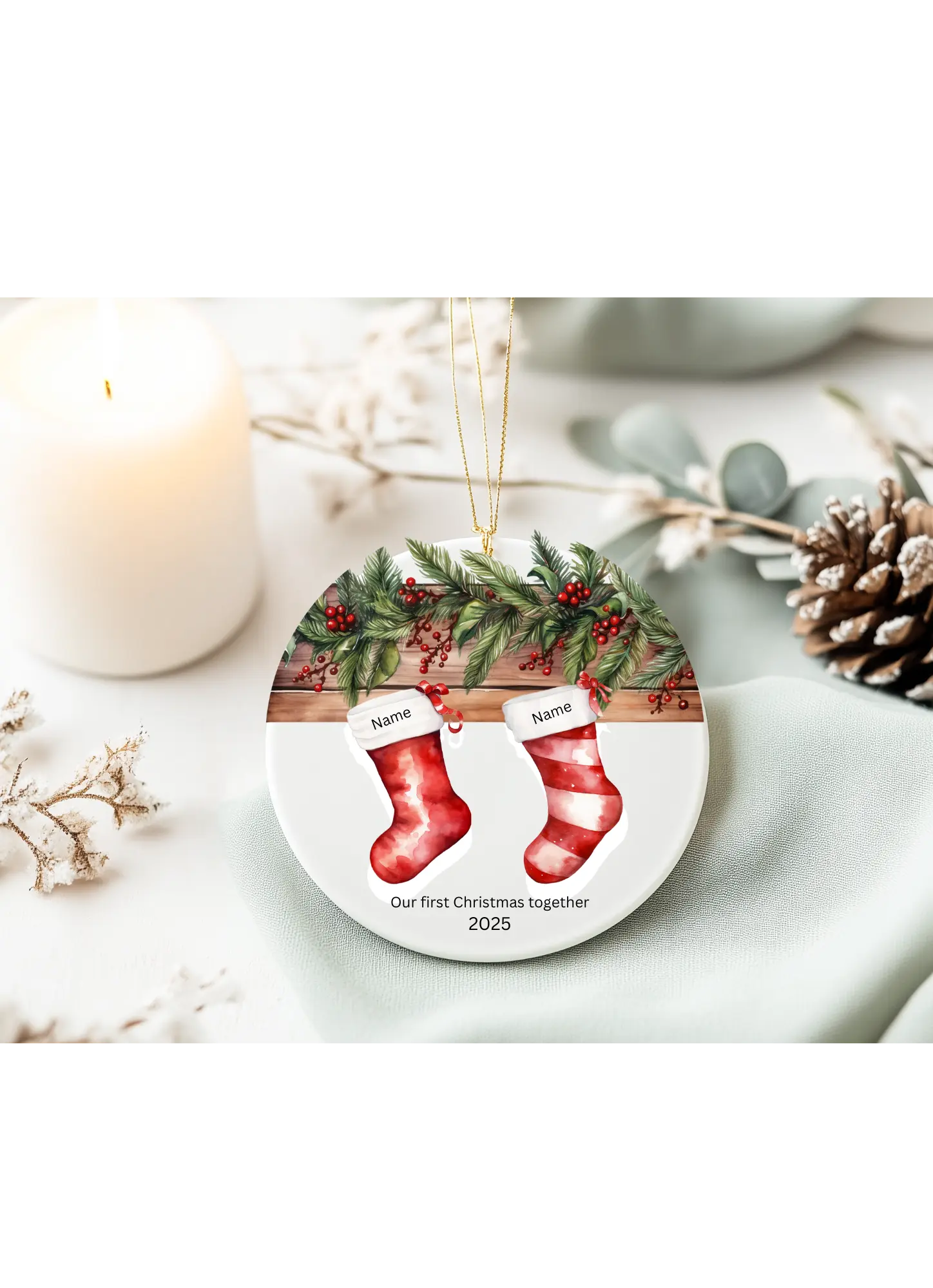 Personalised Ornament – Our First Christmas Together | Gift Box & Card | Add 1–6 Names or Custom Design Krevana Personalised Ornament – Our First Christmas Together | Gift Box & Card | Add 1–6 Names or Custom Design