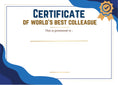 Load image into Gallery viewer, Worldβs Best Colleague Certificate | Personalised Funny Farewell Gift A4 Krevana Worldβs Best Colleague Certificate | Personalised Funny Farewell Gift A4