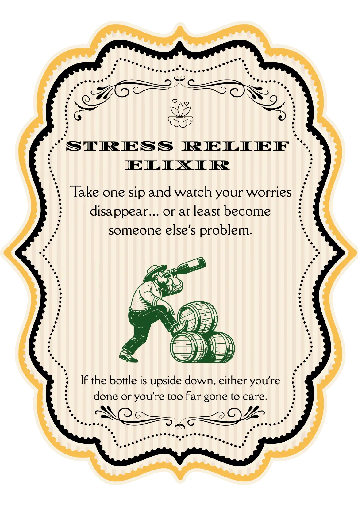 Funny Bottle Label – 3.5x5” Waterproof Self-Adhesive with Gold Frame – Hilarious Gift for Wine, Whiskey & Beer Lovers. Krevana Funny Bottle Label – 3.5x5” Waterproof Self-Adhesive with Gold Frame – Hilarious Gift for Wine, Whiskey & Beer Lovers.