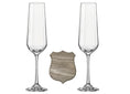 Load image into Gallery viewer, Luxury Personalised Wedding Champagne Glass Set with Plaque – Gift Box Krevana Luxury Personalised Wedding Champagne Glass Set with Plaque – Gift Box