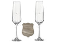 Load image into Gallery viewer, Luxury Personalised Wedding Champagne Glass Set with Plaque – Gift Box Krevana Luxury Personalised Wedding Champagne Glass Set with Plaque – Gift Box