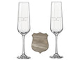 Load image into Gallery viewer, Luxury Personalised Wedding Champagne Glass Set with Plaque – Gift Box Krevana Luxury Personalised Wedding Champagne Glass Set with Plaque – Gift Box