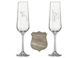 Load image into Gallery viewer, Luxury Personalised Wedding Champagne Glass Set with Plaque – Gift Box Krevana Luxury Personalised Wedding Champagne Glass Set with Plaque – Gift Box