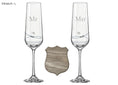 Load image into Gallery viewer, Personalised Wooden Box Wedding Gift Set β Crystal Champagne Flutes in Wooden Shadow Box UK Krevana Personalised Wooden Box Wedding Gift Set β Crystal Champagne Flutes in Wooden Shadow Box UK