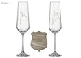 Load image into Gallery viewer, Personalised Wooden Box Wedding Gift Set β Crystal Champagne Flutes in Wooden Shadow Box UK Krevana Personalised Wooden Box Wedding Gift Set β Crystal Champagne Flutes in Wooden Shadow Box UK