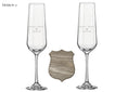 Load image into Gallery viewer, Personalised Wooden Box Wedding Gift Set β Crystal Champagne Flutes in Wooden Shadow Box UK Krevana Personalised Wooden Box Wedding Gift Set β Crystal Champagne Flutes in Wooden Shadow Box UK