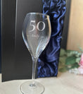 Load image into Gallery viewer, Personalized Birthday Wine Glass | Engraved Milestone Birthday Gift | Luxury Silk Gift Box Krevana Personalized Birthday Wine Glass | Engraved Milestone Birthday Gift | Luxury Silk Gift Box