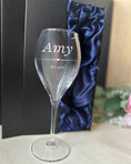 Load image into Gallery viewer, Personalized Birthday Wine Glass | Engraved Milestone Birthday Gift | Luxury Silk Gift Box Krevana Personalized Birthday Wine Glass | Engraved Milestone Birthday Gift | Luxury Silk Gift Box
