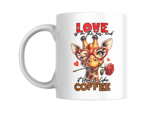 Funny Coffee Mug – “Love Is in the Air and It Smells Like Coffee” | Cute Giraffe Design | Romantic Gift for Coffee Lovers Krevana Funny Coffee Mug – “Love Is in the Air and It Smells Like Coffee” | Cute Giraffe Design | Romantic Gift for Coffee Lovers