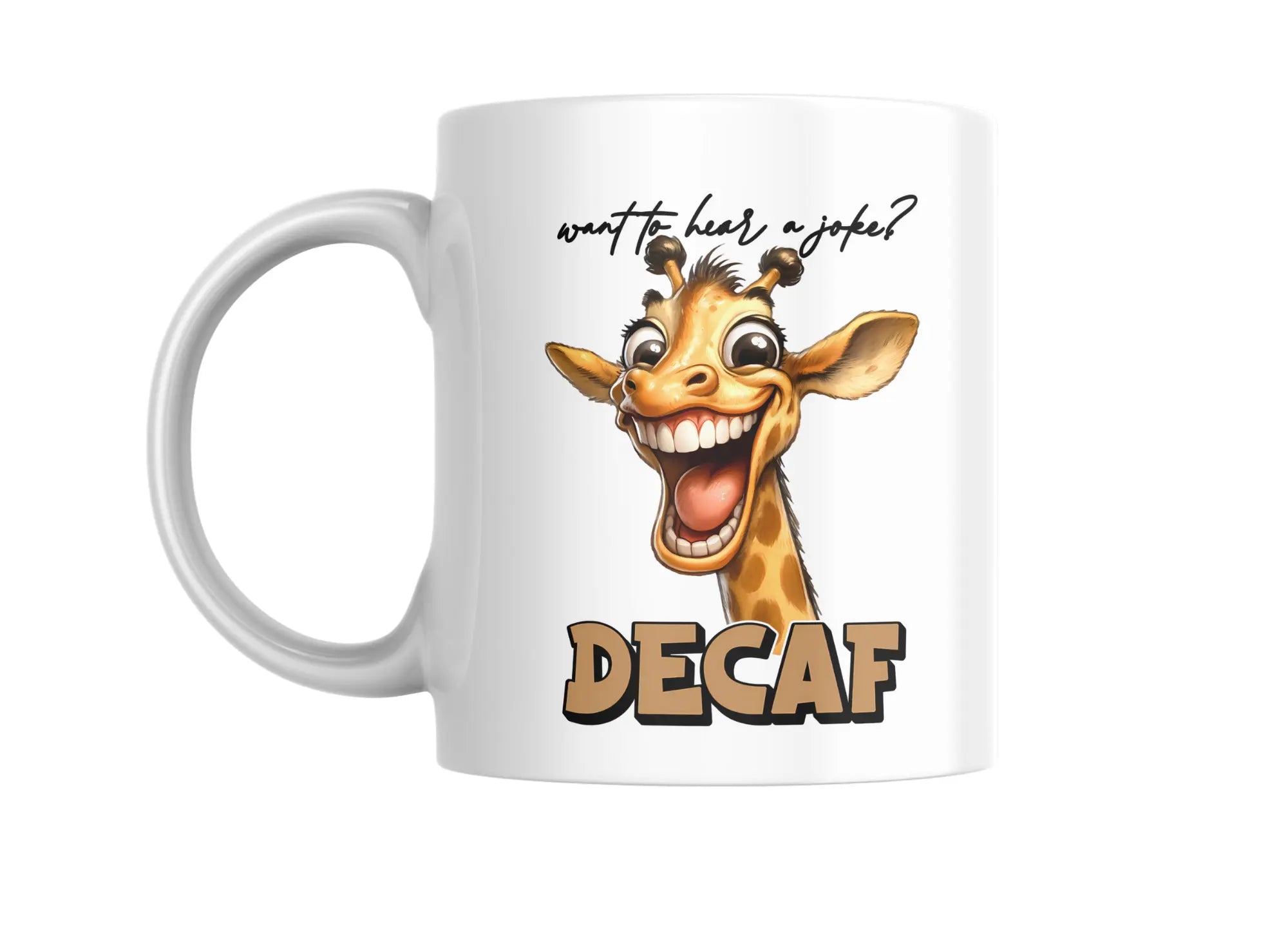 Funny Giraffe Coffee Mug – “Want to Hear a Joke? Decaf.” | Cute Animal Mug for Coffee Lovers (11oz / 15oz) Krevana Funny Giraffe Coffee Mug – “Want to Hear a Joke? Decaf.” | Cute Animal Mug for Coffee Lovers (11oz / 15oz)