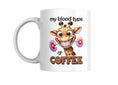 Load image into Gallery viewer, Funny Coffee Mug – “My Blood Type Is Coffee” | Cute Giraffe Design | Gift for Coffee Lovers Krevana Funny Coffee Mug – “My Blood Type Is Coffee” | Cute Giraffe Design | Gift for Coffee Lovers