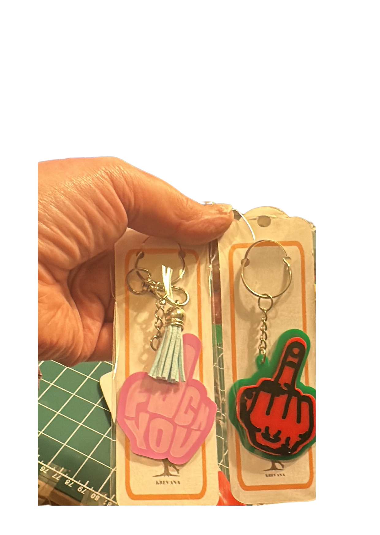 Laser Cut Funny Fuck You Keychain, Middle Finger Keychain, Funny Gifts