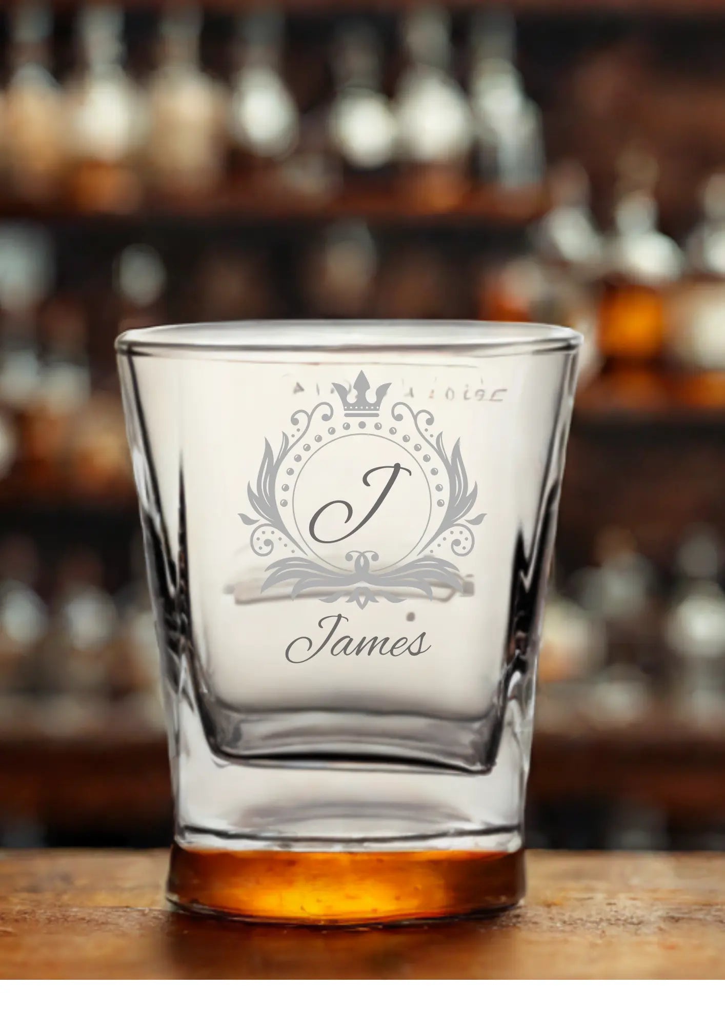 Personalised Whiskey Glass - Engraved. 310ml Krevana Personalised Whiskey Glass - Engraved. 310ml