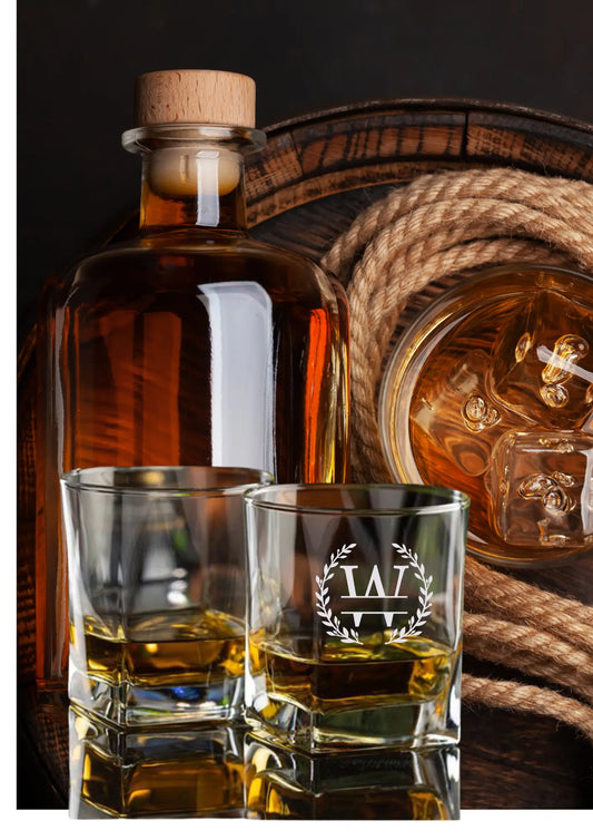 Personalised Whiskey Glass - Engraved. 310ml Krevana Personalised Whiskey Glass - Engraved. 310ml