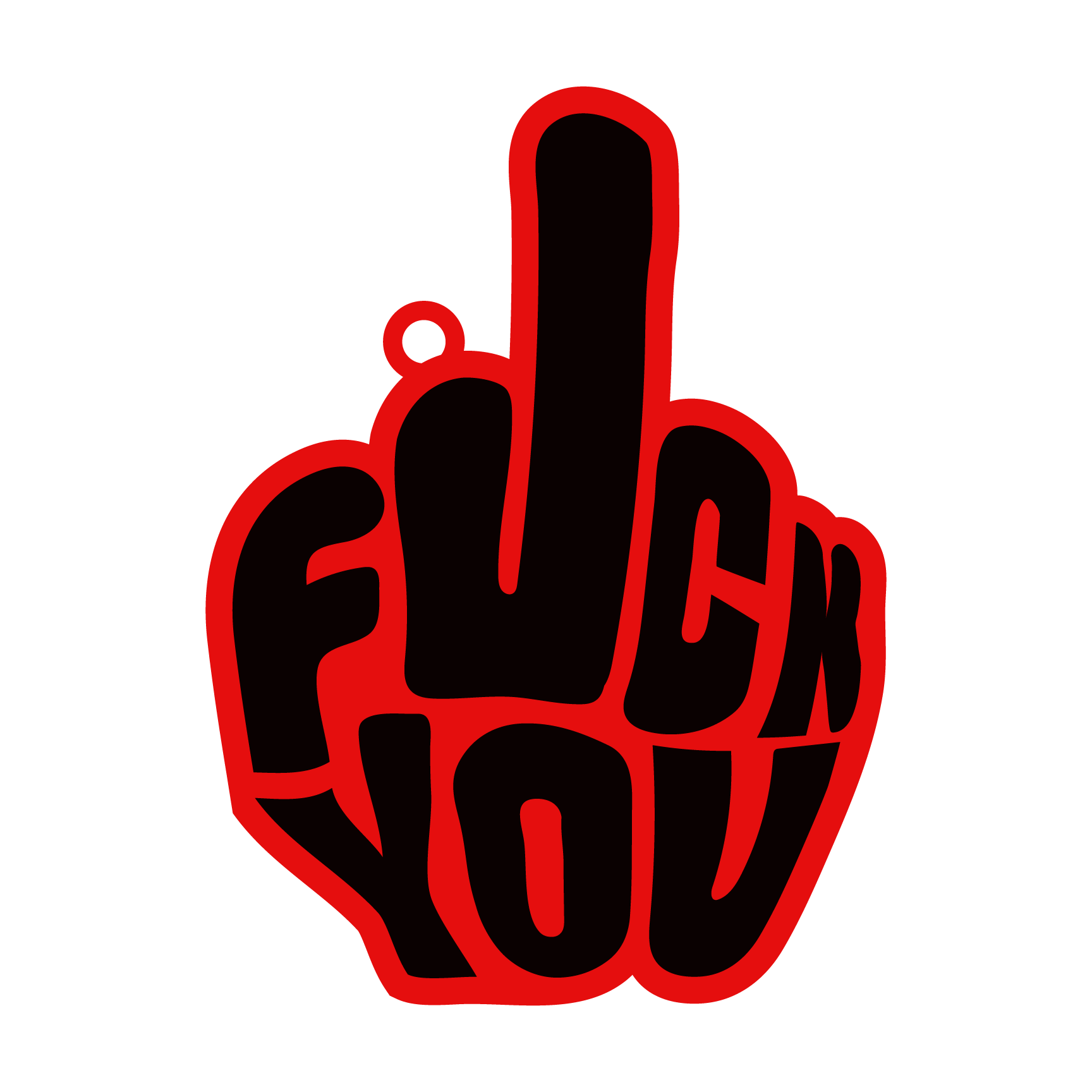 Laser Cut Funny Fuck You Keychain, Middle Finger Keychain, Funny Gifts