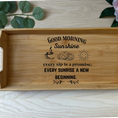 Load image into Gallery viewer, Personalised Bamboo Serving Tray – Custom Laser Engraved Wooden Breakfast or Drinks Tray with Handles Krevana Personalised Bamboo Serving Tray – Custom Laser Engraved Wooden Breakfast or Drinks Tray with Handles
